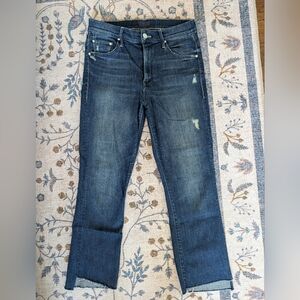 MOTHER The Insider Crop Step Fray, In " Dark Graffiti" Size 29
